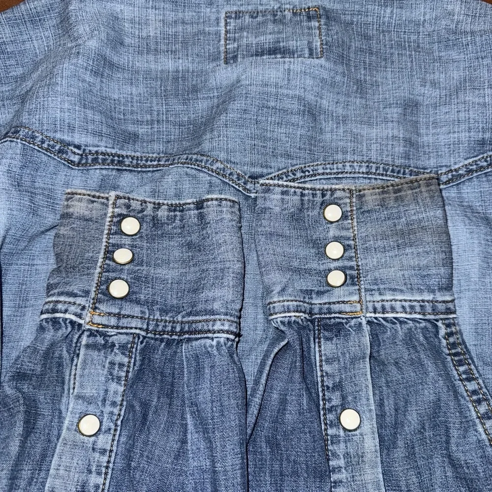 True Religion Jake Denim‎ Western Shirt Mens Blue Pearl Snap LS 3XL (Fits XL)